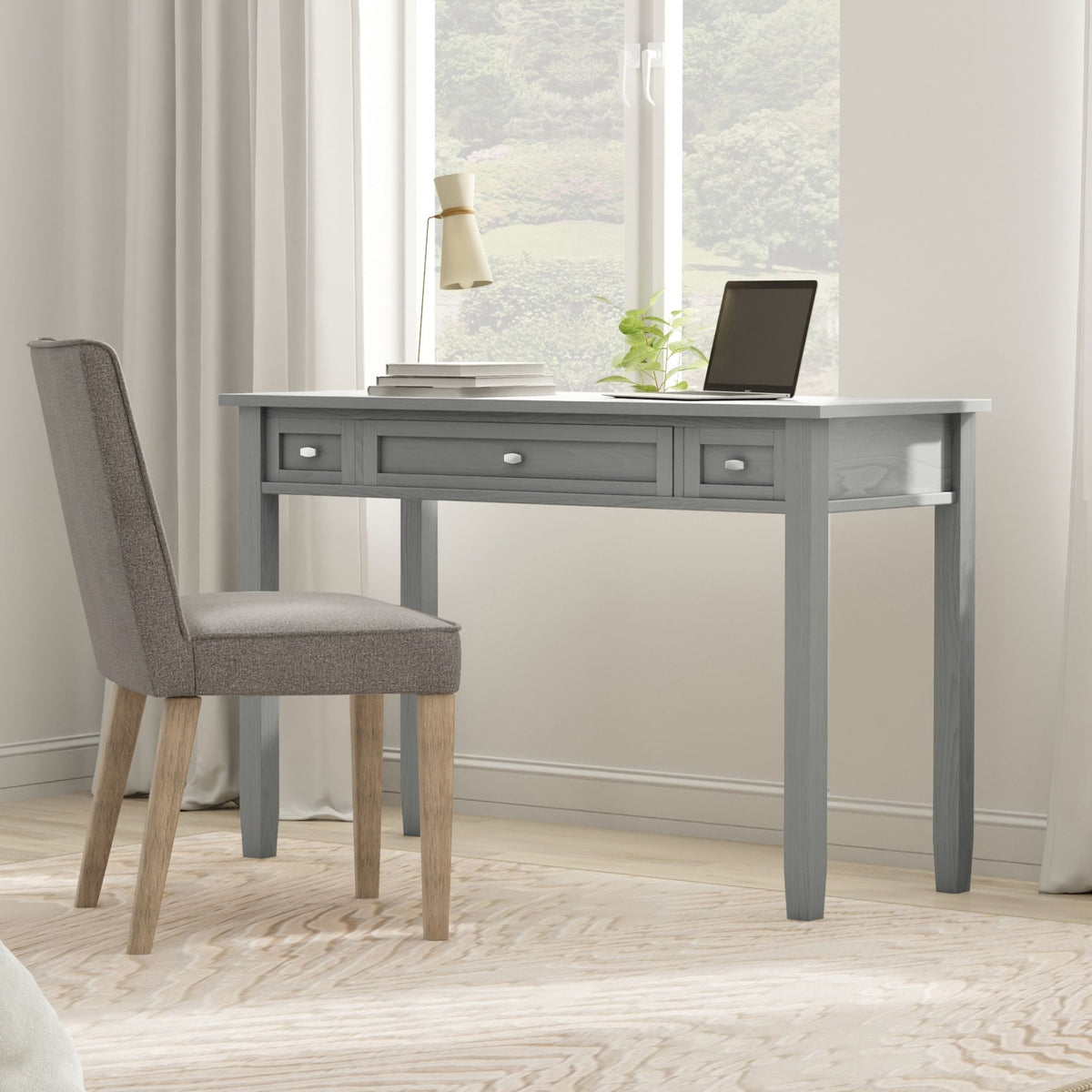 Handcrafted Wooden Writing Desk with Storage Drawers - Multiple Colors