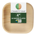 4" Inch Square Natural Disposable Bamboo Plate