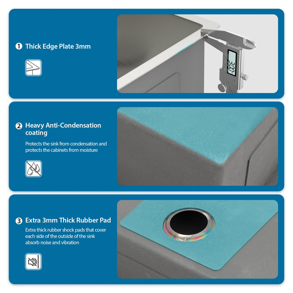 Modern Double Bowl Undermount Sink with 10" Deep Basins - Gray