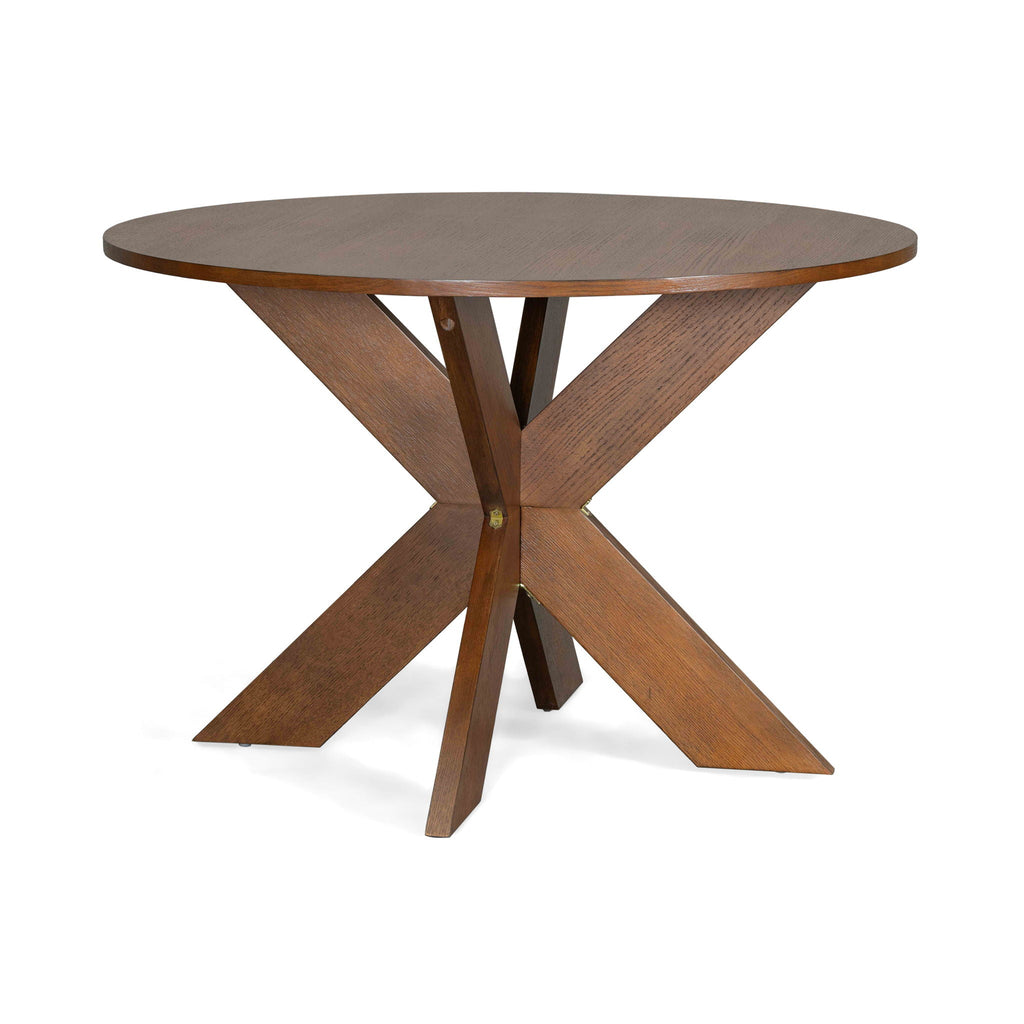 Round Dining Table with Durable MDF Construction - Cherry