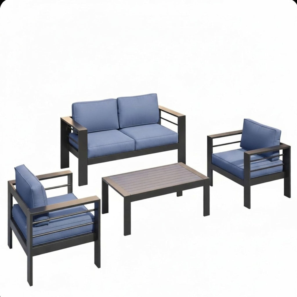 All-Weather Outdoor Patio Set with Thick Cushions - Multiple Colors