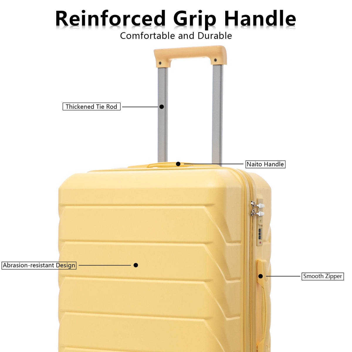 3 Pieces Set Spinner Wheel Luggage With Combination Lock