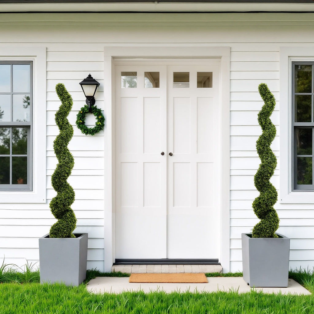 Artificial Outdoor UV Resistant Plastic Boxwood Topiary Spiral Tree