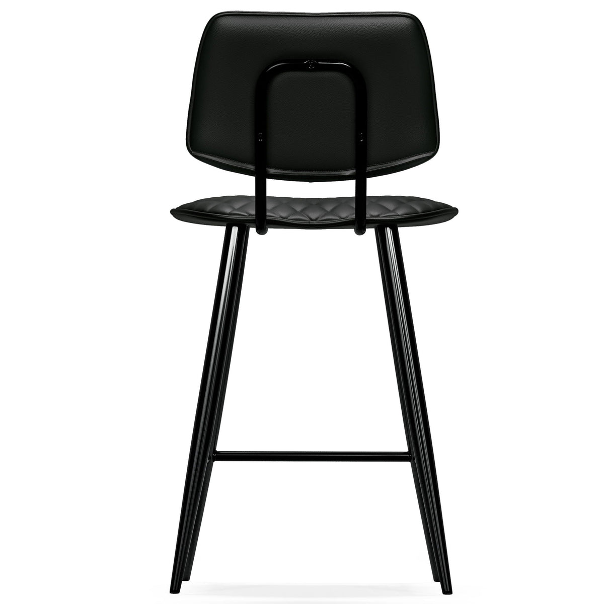Upholstered Counter Height Stool Set with Quilted Seat – Black or Dark Gray