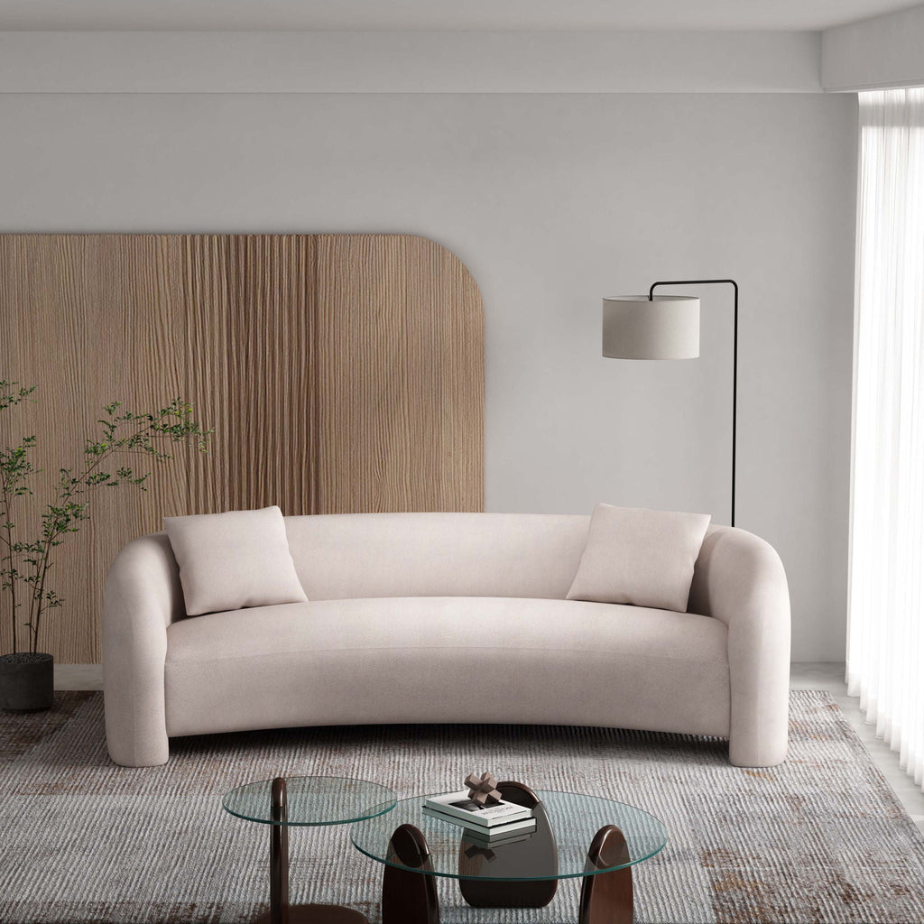 Sylvia Loveseat with Breathable PU Leather - Beige or Gold