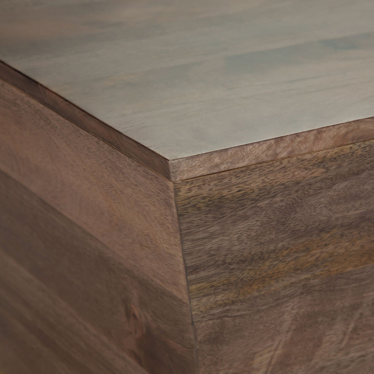 Handcrafted Square Coffee Table with Brass Trim - Multiple Finishes