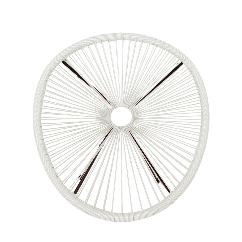 Anson Chair Set of 2 Patio Seating with Steel Frame and PE Rattan - White