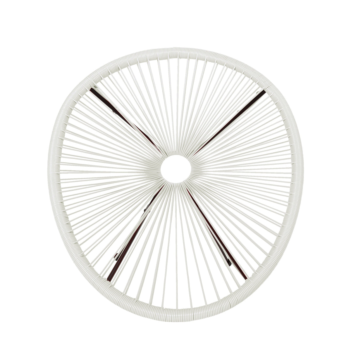 Anson Chair Set of 2 Patio Seating with Steel Frame and PE Rattan - White