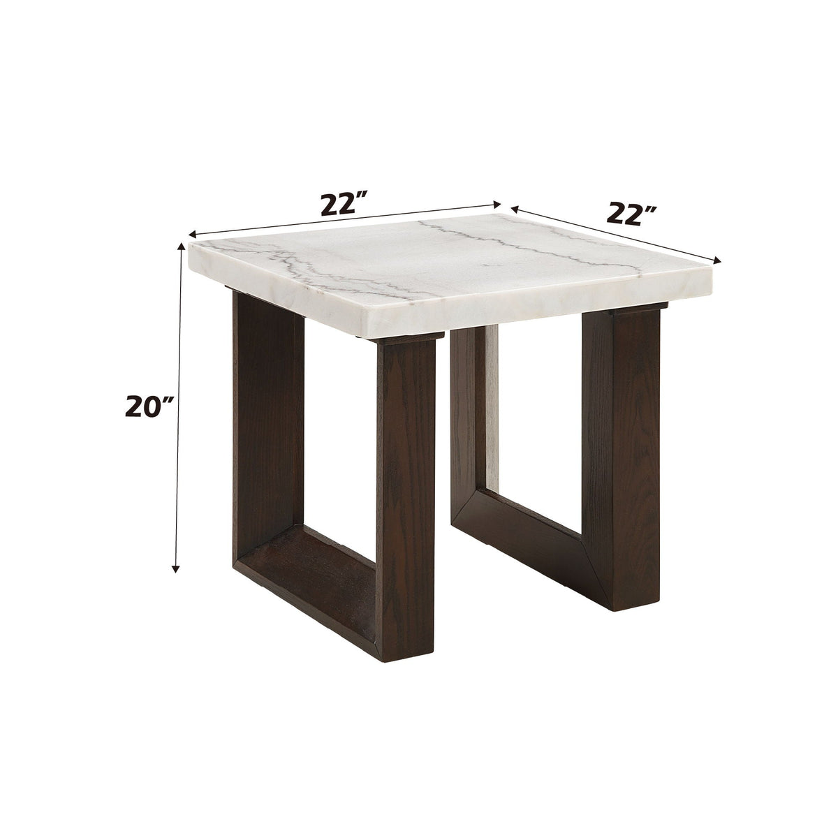 Edwyn Natural Marble Top End Table with Marble Top - White