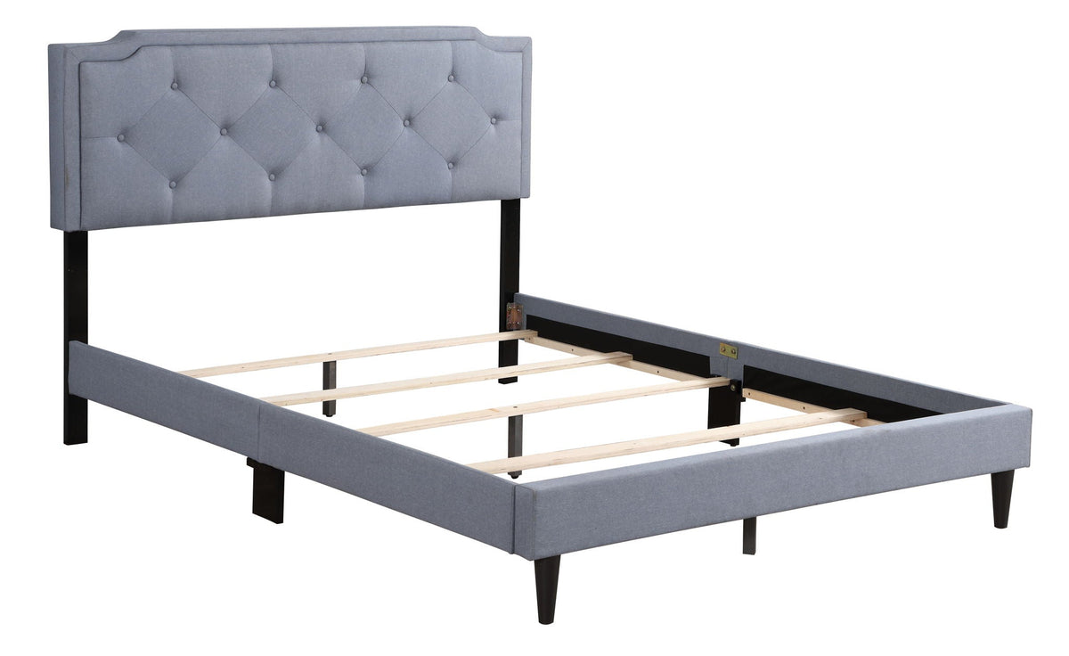 Button Tufted Upholstered Bed with Charming Design - Multiple Colors