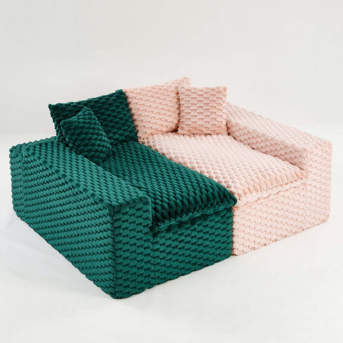 Luxury Multifunctional Sofa for Living Room with Adjustable Layout - Black, Dark Green, White, Pink