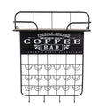 Floating Coffee Bar Shelf With Coffee Pod Holder, Hooks And Storage Shelf - Black