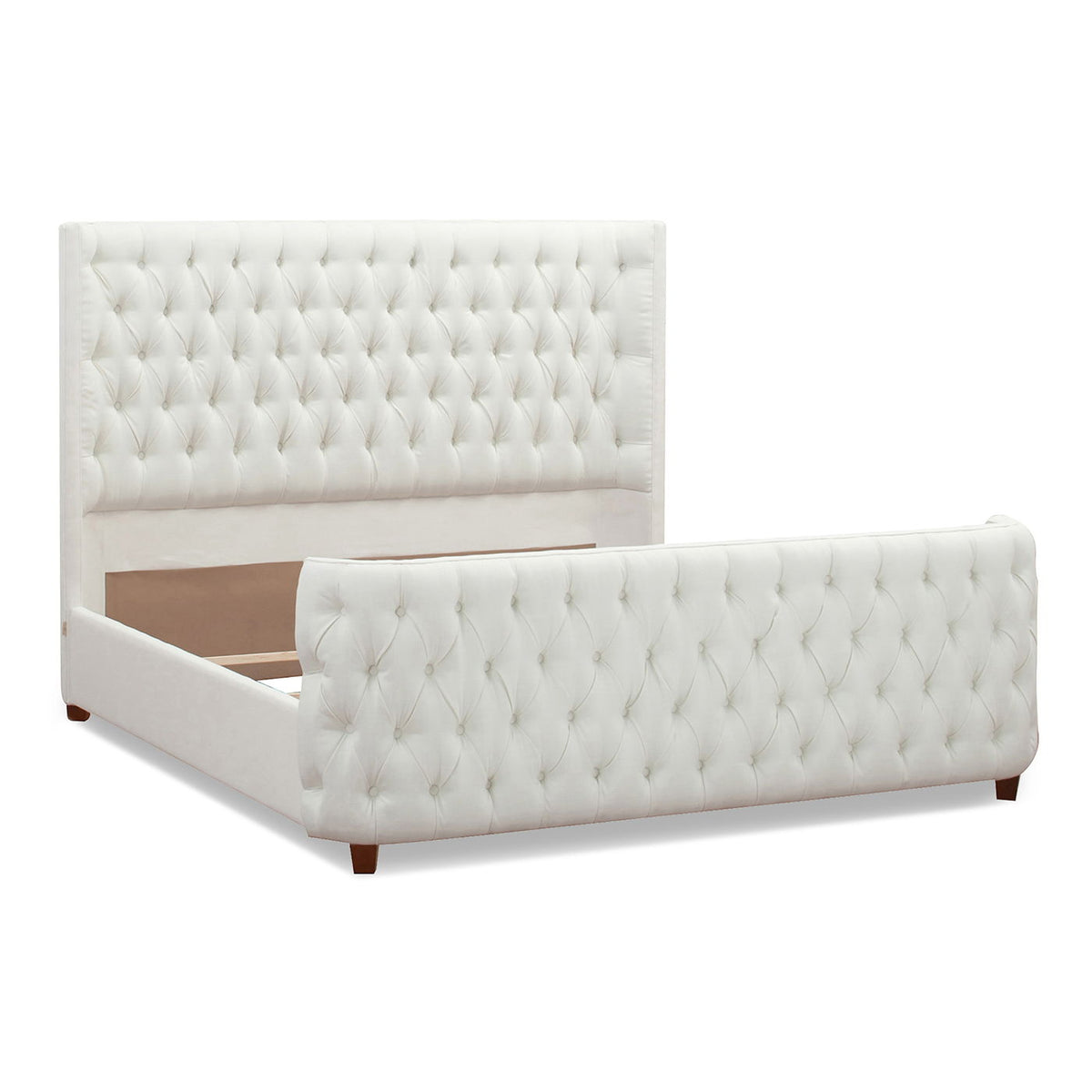 Tufted Panel Bed with Wingback Headboard and Footboard - Multiple Colors