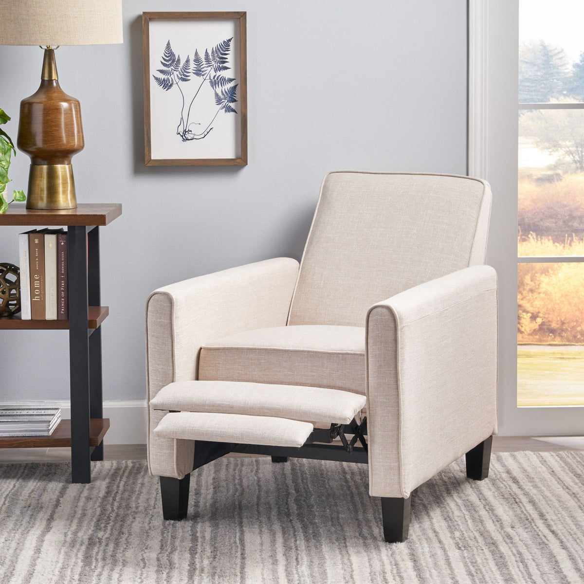 Upholstered Push Back Recliner Chair with Adjustable Recline - Multiple Colors