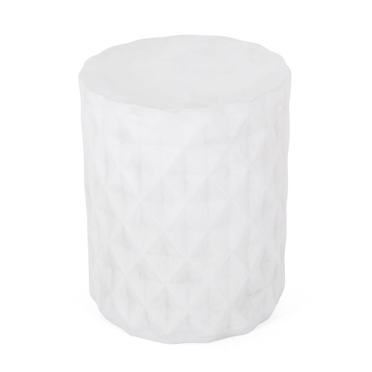 Outdoor Lightweight Concrete Side Table - Antique White