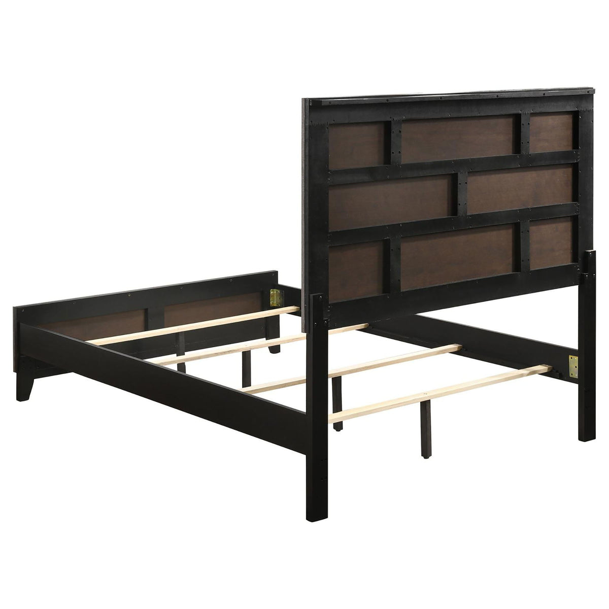 Queen Panel Bed Accents with Modern Detailing - Gray