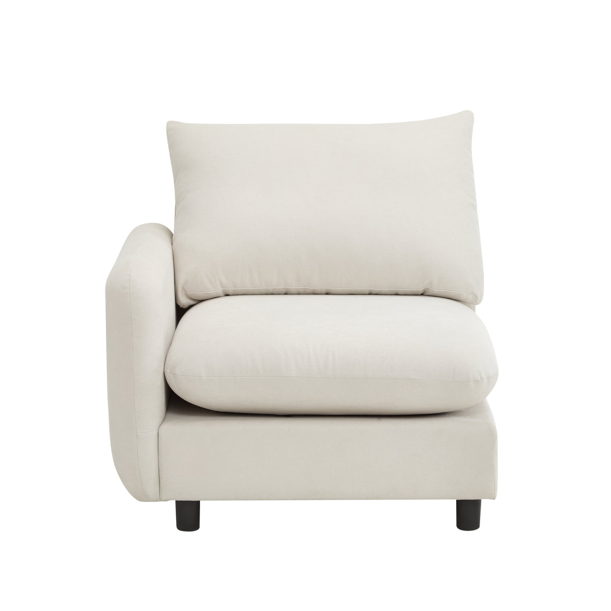 L-Shaped Modular Sectional Sofa with Ottoman - White or Nomad