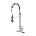 Modern Single Handle Spring High Arc Kitchen Faucet with Water Filter System - Pearl Silver