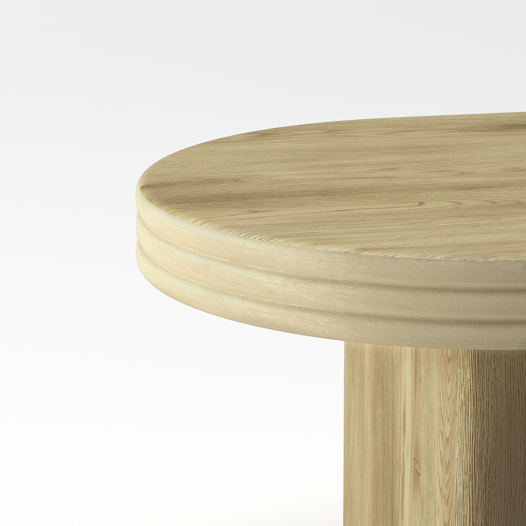Oval Fluted Coffee Table with Fluted Detail - Natural