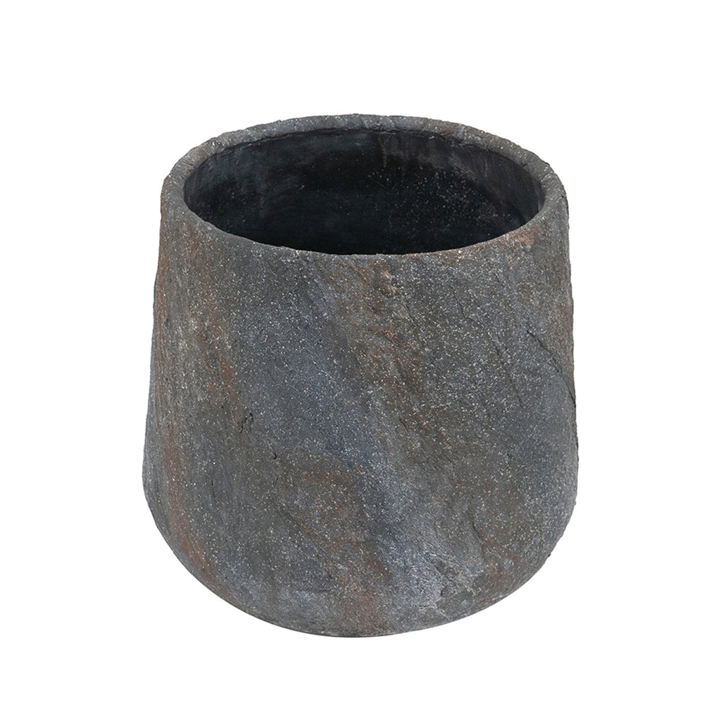 Antique Gray Cement Planter Small with Durable Construction - Garden Pot