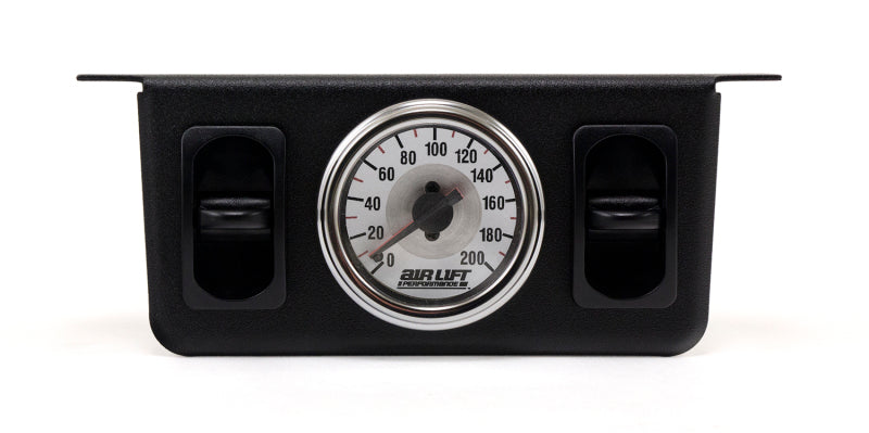 AIRLIFT Dual Needle Gauge with two paddle switches- 200 PSI