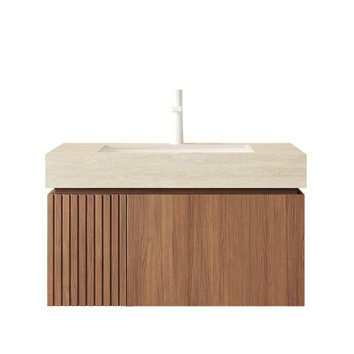 MURI 30" Bathroom Vanity with Sintered Stone Top & Ceramic Basin - Beige, White Oak or Brown Oak