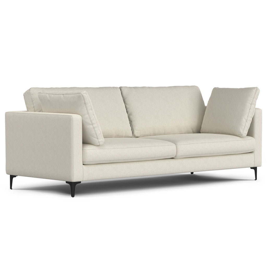 Mid Century Sofa With Ottoman Set in Performance Fabric - Dark Gray or Beige