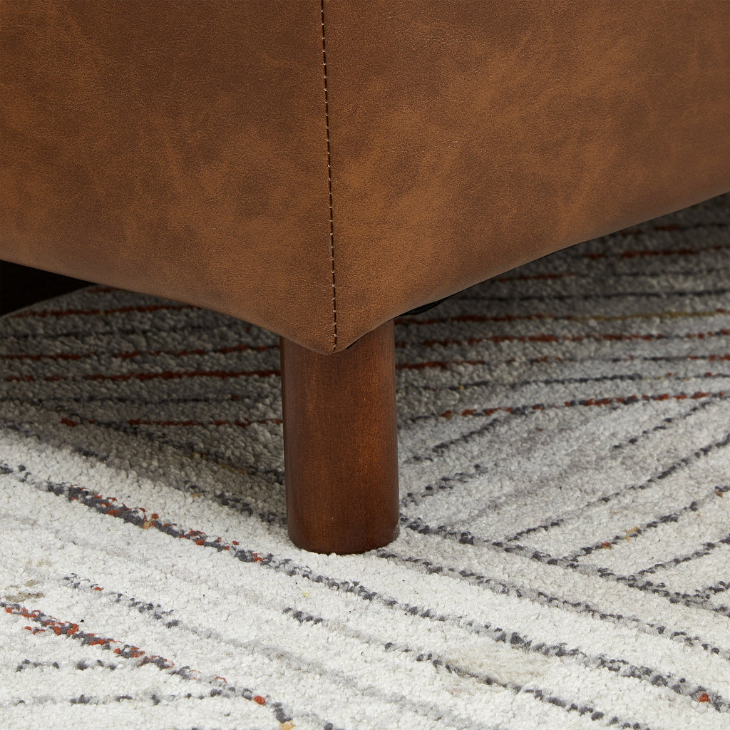 Big Loveseat for Living Room with Breathable PU Leather - Brown