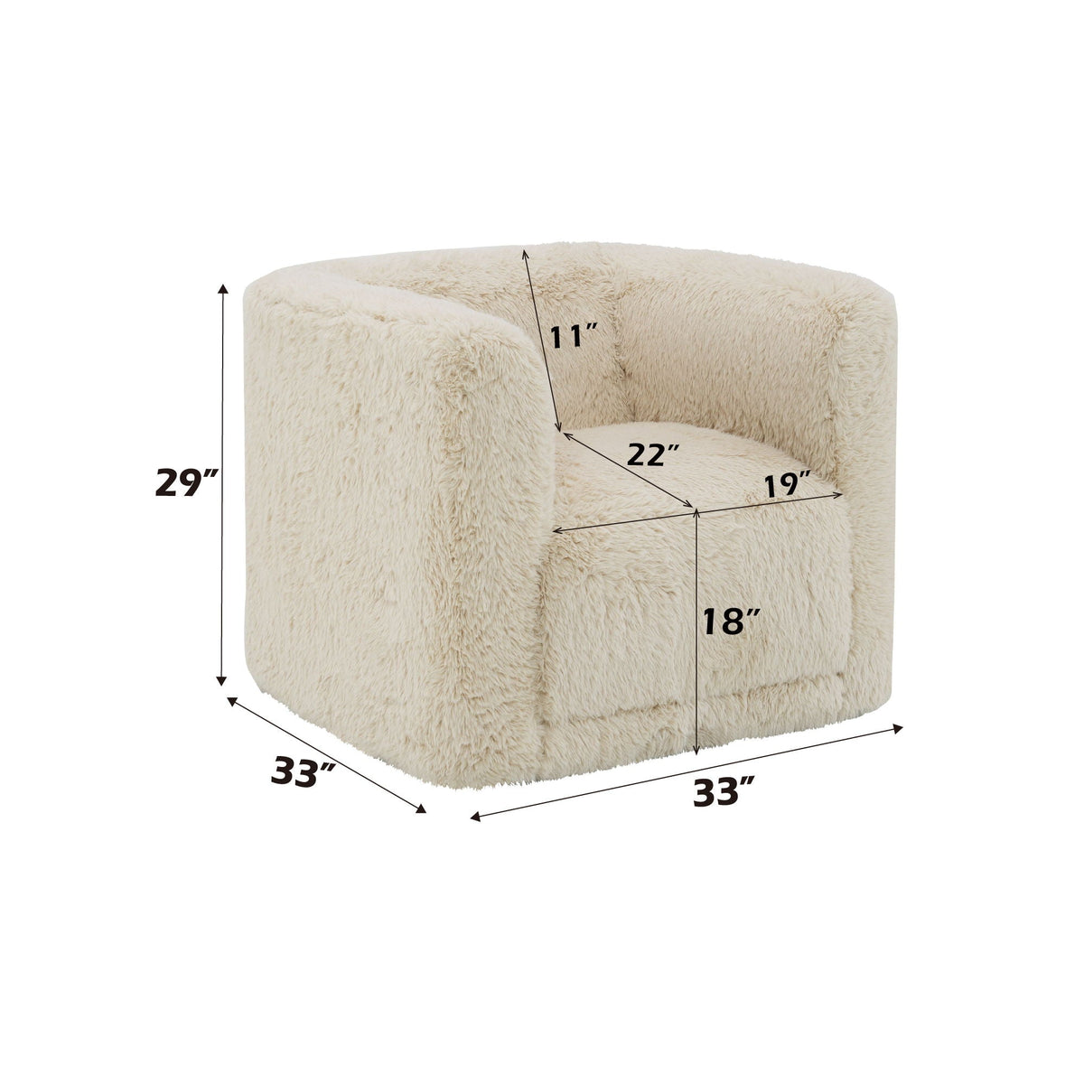 Swivel Chair with Full Foam Cushioning - Sand
