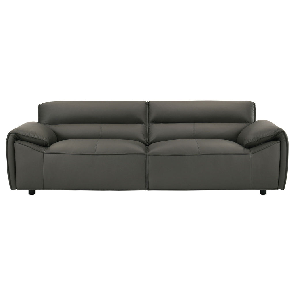 Buxton Top Grain Leather Upholstered Sofa Graphite