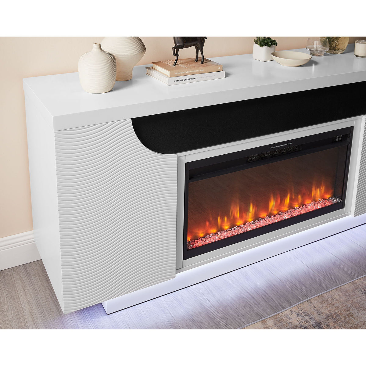 Alessia - Electric Fireplace With Multi Color LED And Flame Settings