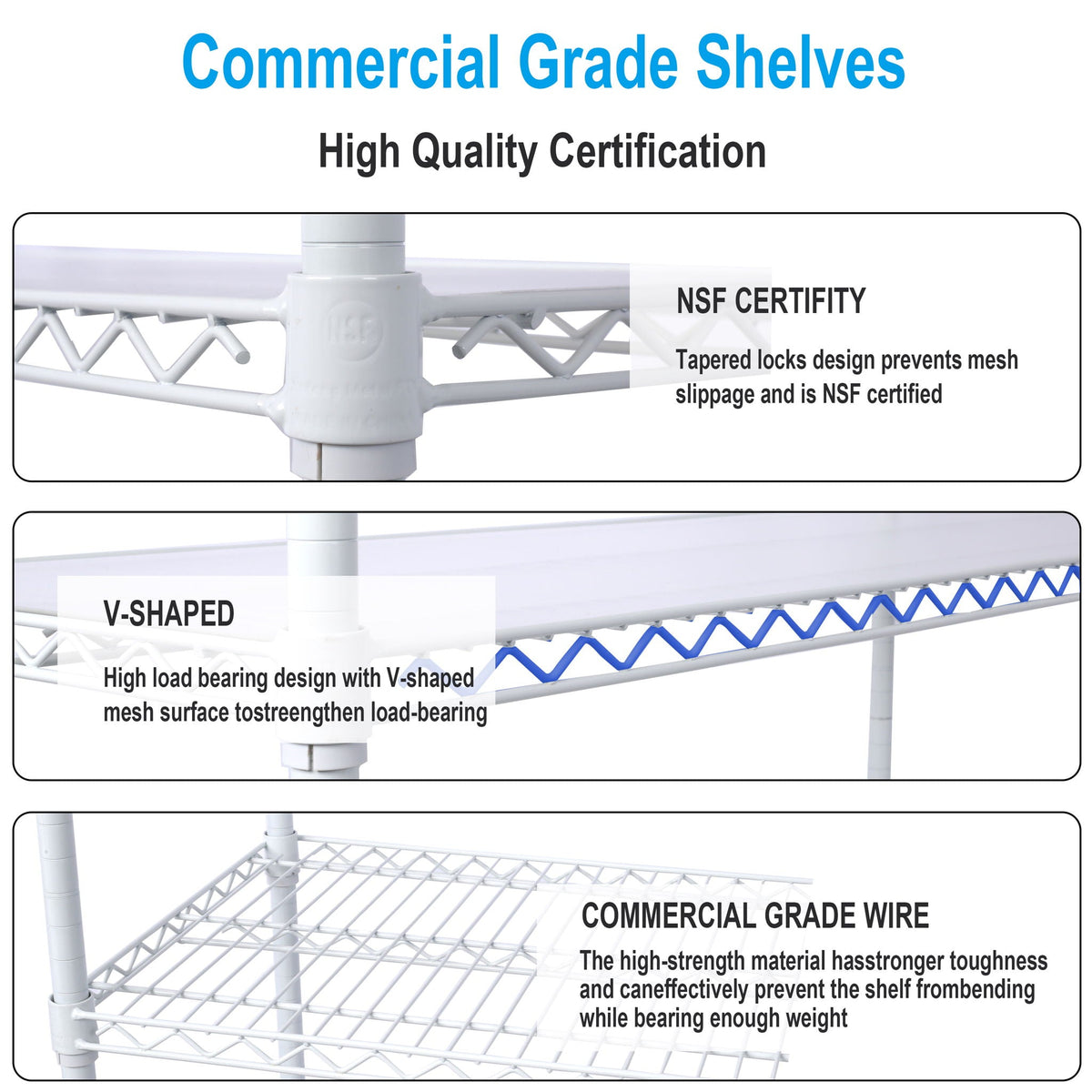 6 Tier Heavy Duty Metal Shelf Wire Shelving Unit
