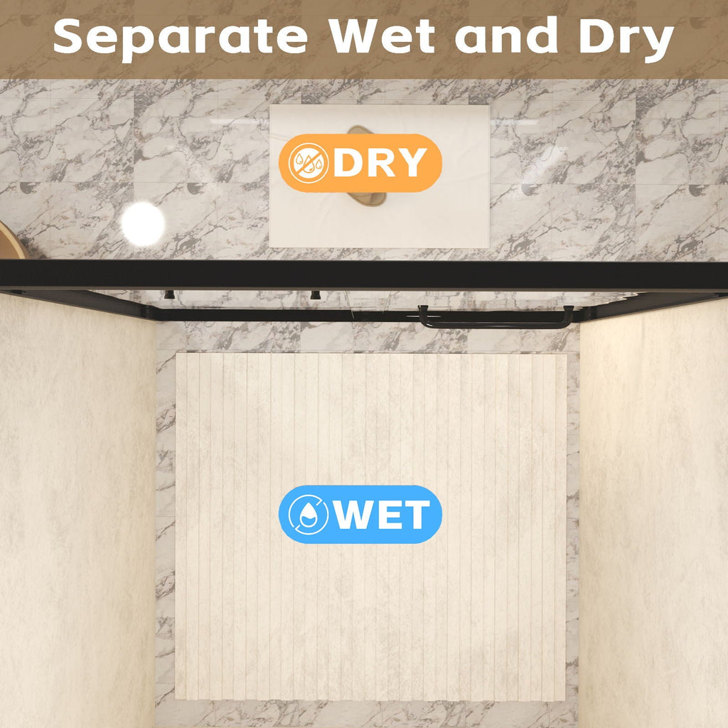 Double Sliding Shower Door with Explosion Proof Film - Black, Gray, or Dark Gray