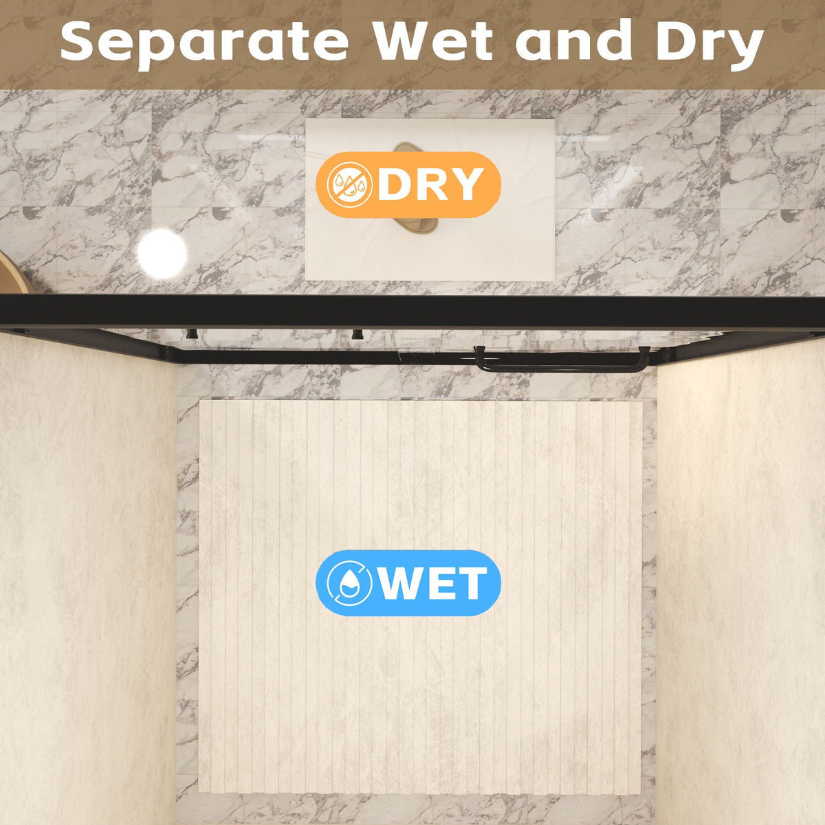 Double Sliding Shower Door with Explosion Proof Film - Black, Gray, or Dark Gray