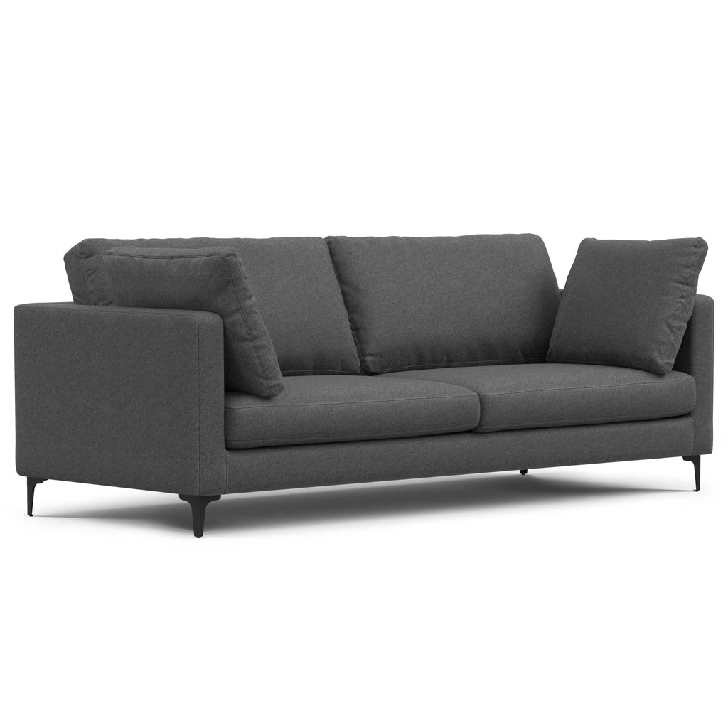 Mid Century Sofa With Ottoman Set in Performance Fabric - Dark Gray or Beige