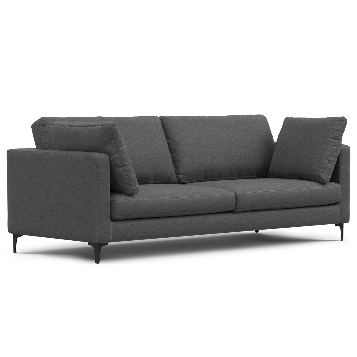 Mid Century Sofa With Ottoman Set in Performance Fabric - Dark Gray or Beige