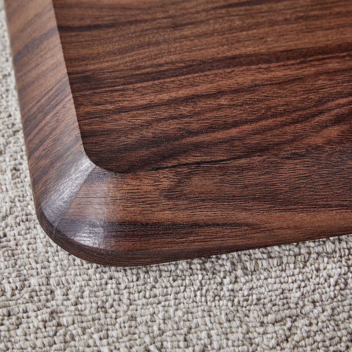 Modern Minimalist Rectangular Coffee Table with Walnut Grain Finish - Dark Brown