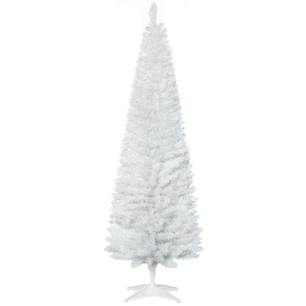 6' Artificial Pencil Christmas Tree with Slim Design - Silver, White, Black