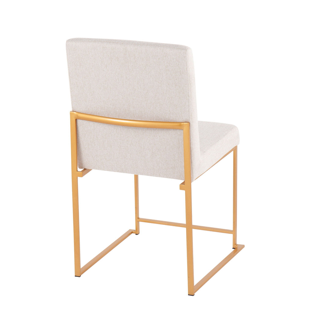 Contemporary High Back Dining Chair Set with Upholstered Seat - Multiple Colors
