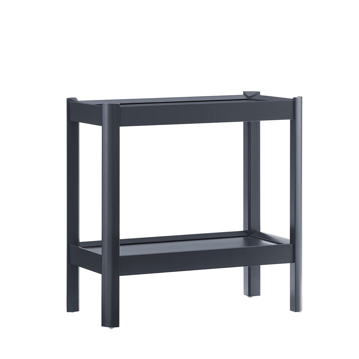 Solid Wood Nightstand with 2 Shelves - Black or White