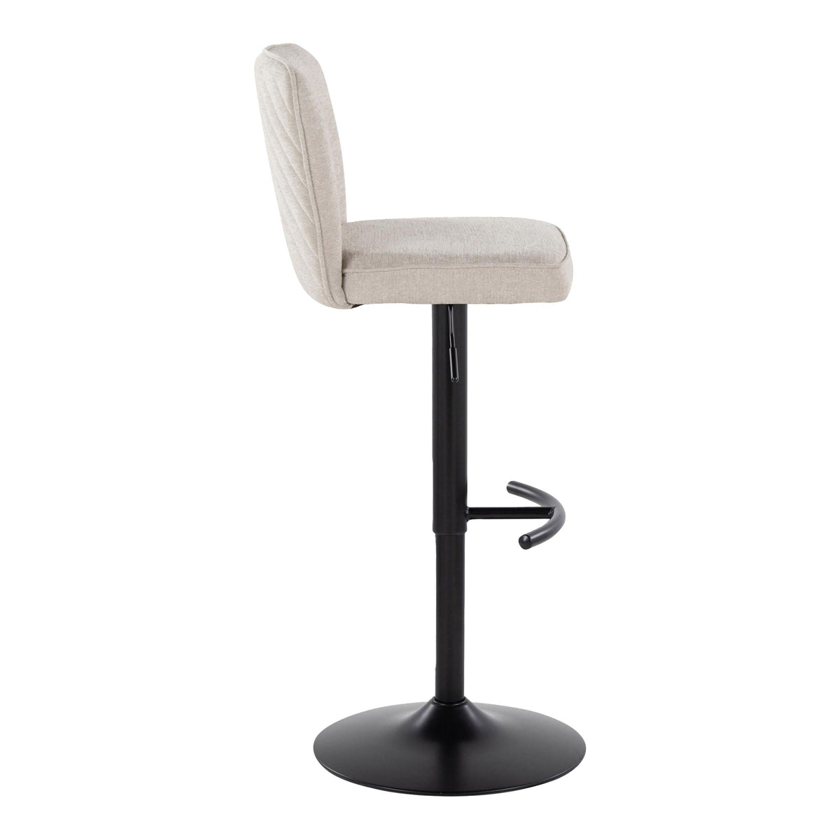 Contemporary Adjustable Barstool Set with Swivel and Rounded T Footrest - Black, White, Beige