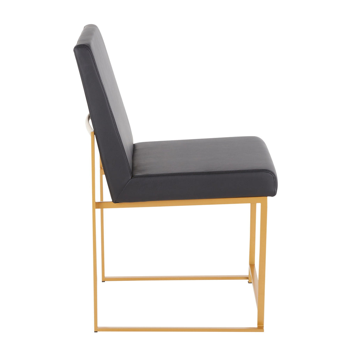 Contemporary High Back Dining Chair Set with Upholstered Seat - Multiple Colors