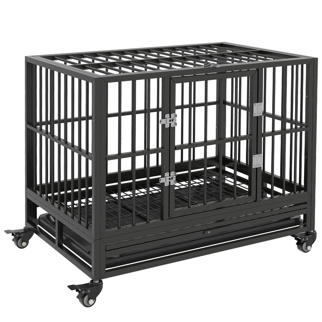 Pawhut 36" Heavy Duty Dog Crate Metal Cage Kennel