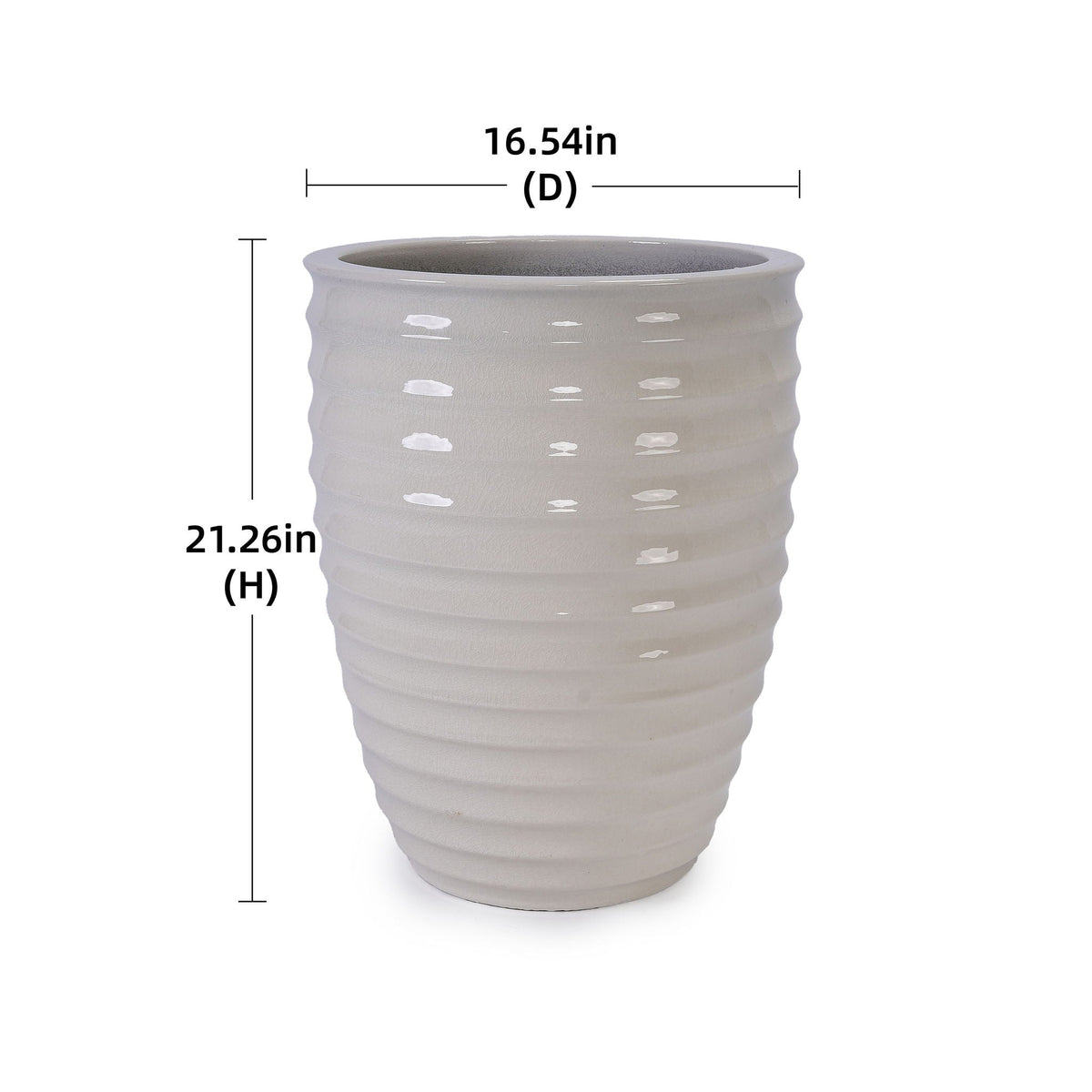 White Flowerpot Planter with Durable Construction - White
