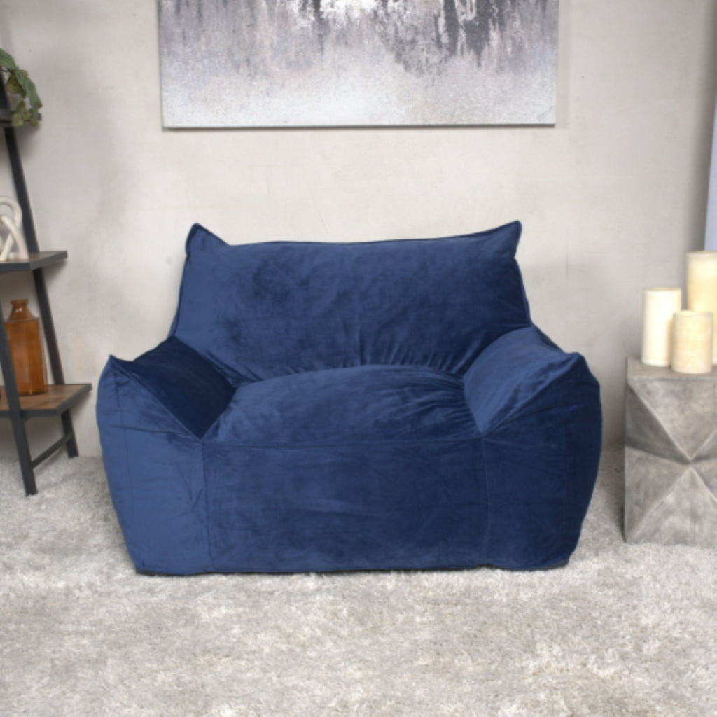 Allea Bean Bag Chair with Armrests - Fabric - Multiple Colors
