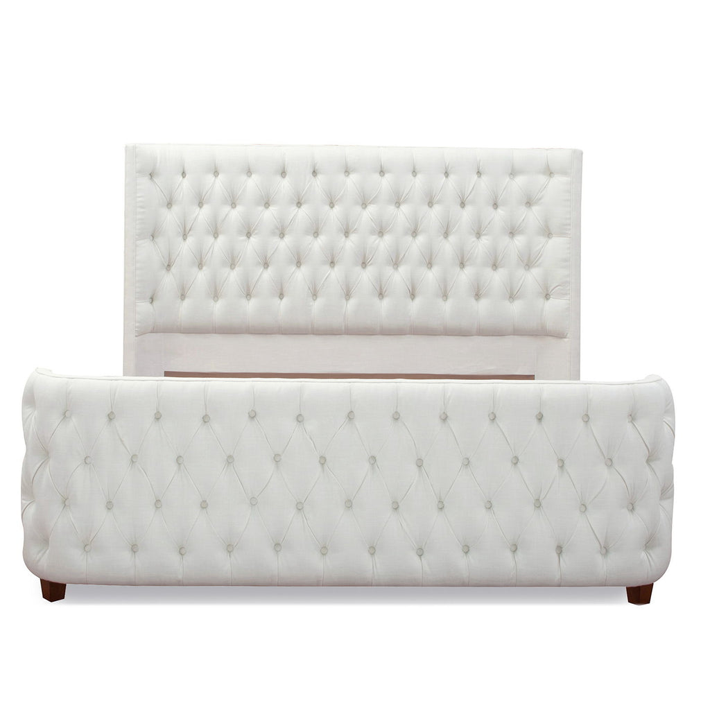 Tufted Panel Bed with Wingback Headboard and Footboard - Multiple Colors