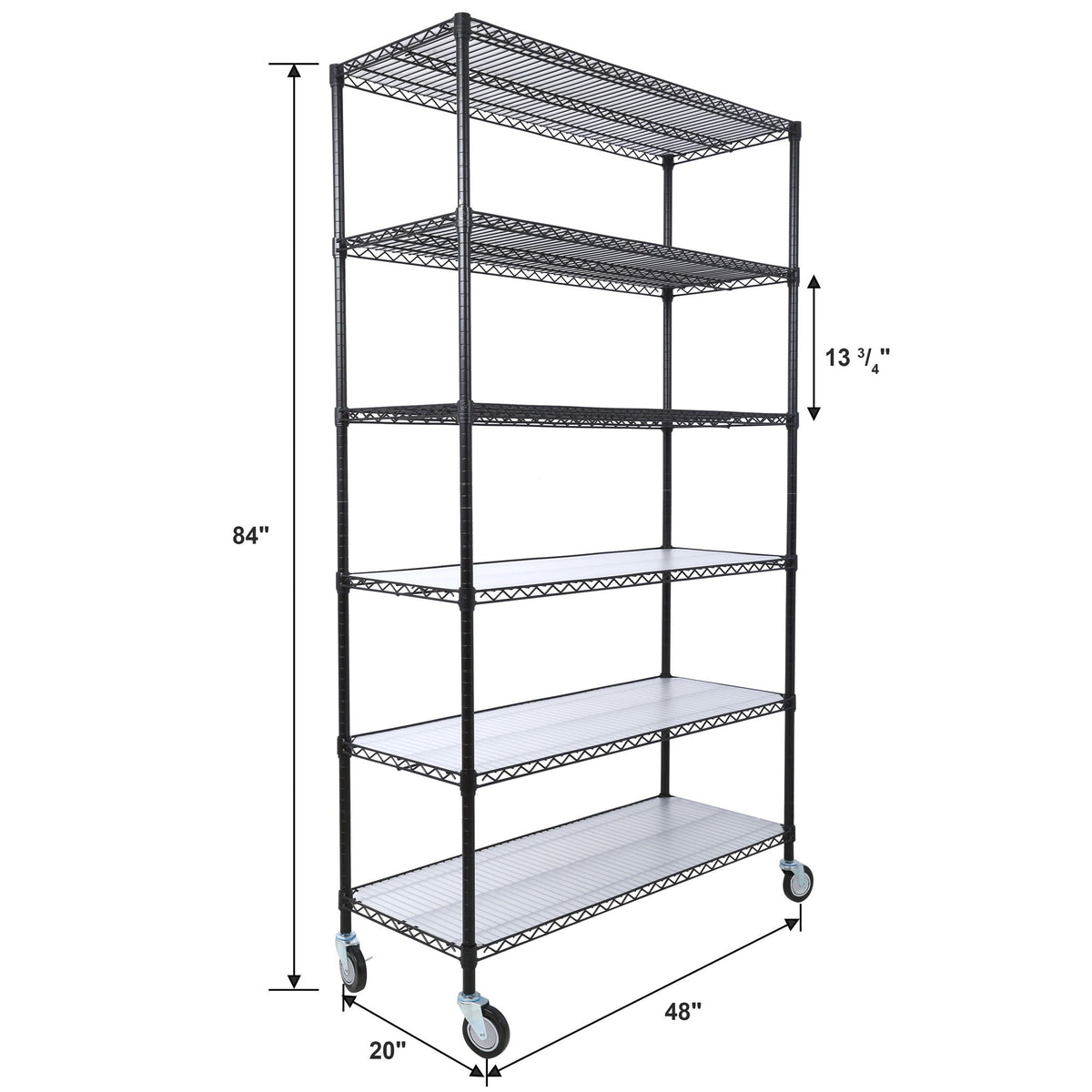 6 Tier Heavy Duty Metal Shelf Wire Shelving Unit