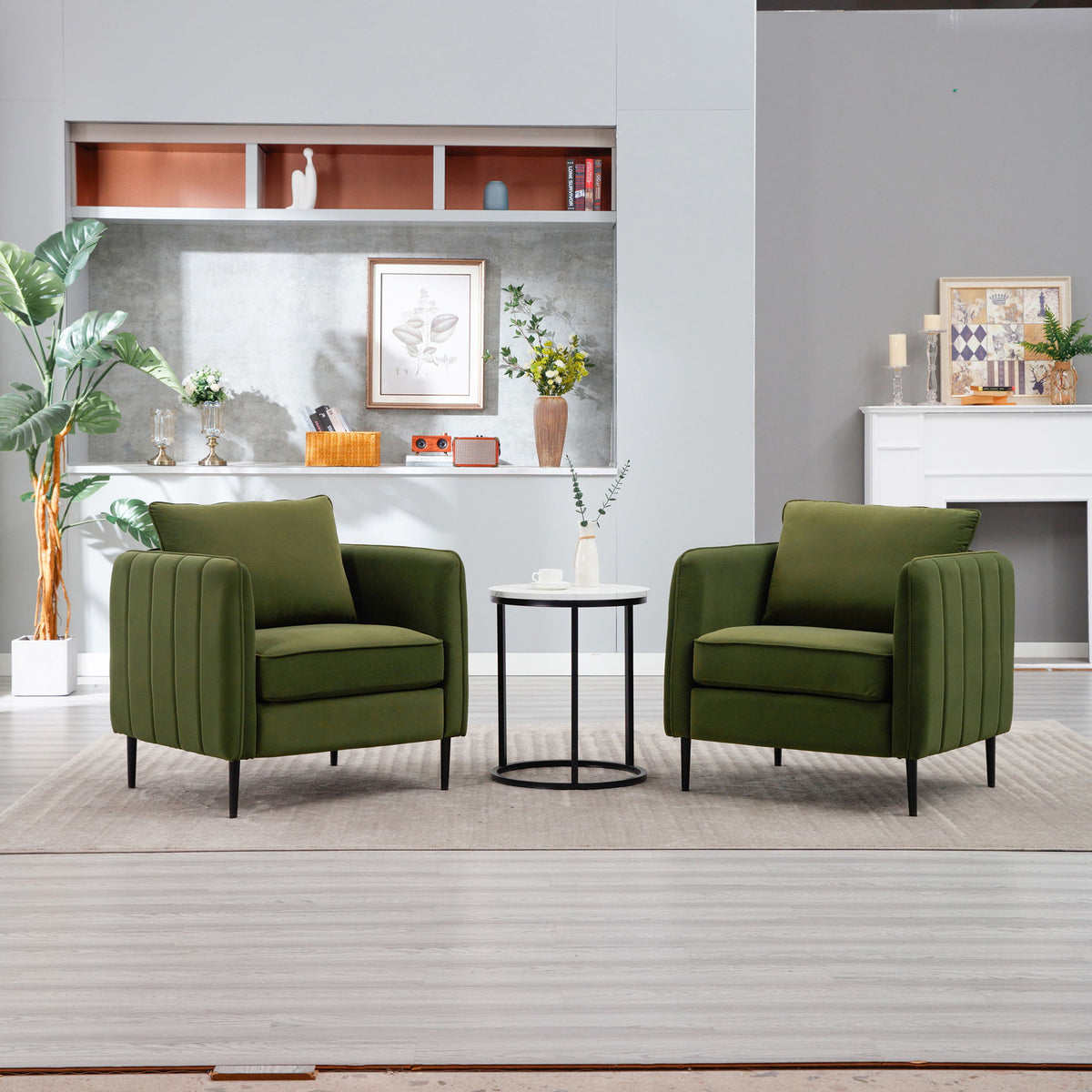Accent Chair with Removable Pillow - Dark Green or Dark Red