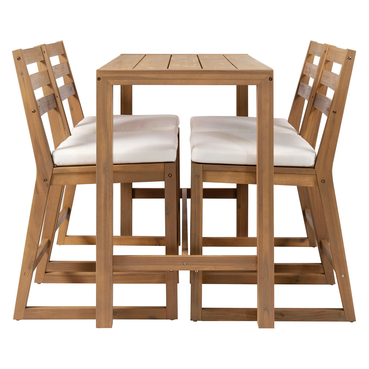Patio Bar Set with Ergonomic Chairs - Light Brown or Dark Brown
