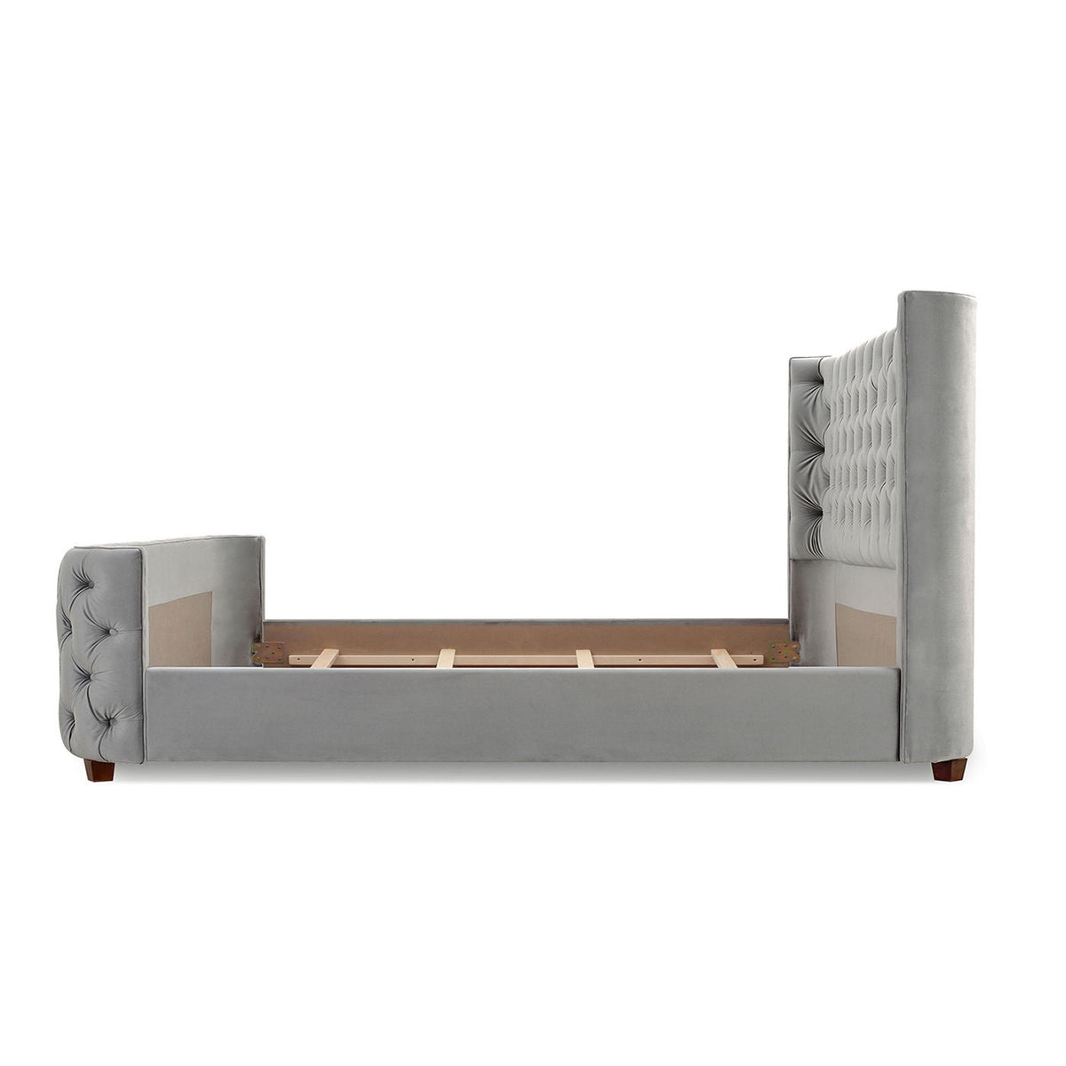 Tufted Panel Bed with Wingback Headboard and Footboard - Multiple Colors